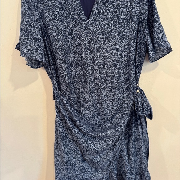 Blue Floral Wrap Dress - Picture 4 of 5